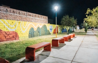 Rawson inauguró obras de iluminación y refacciones